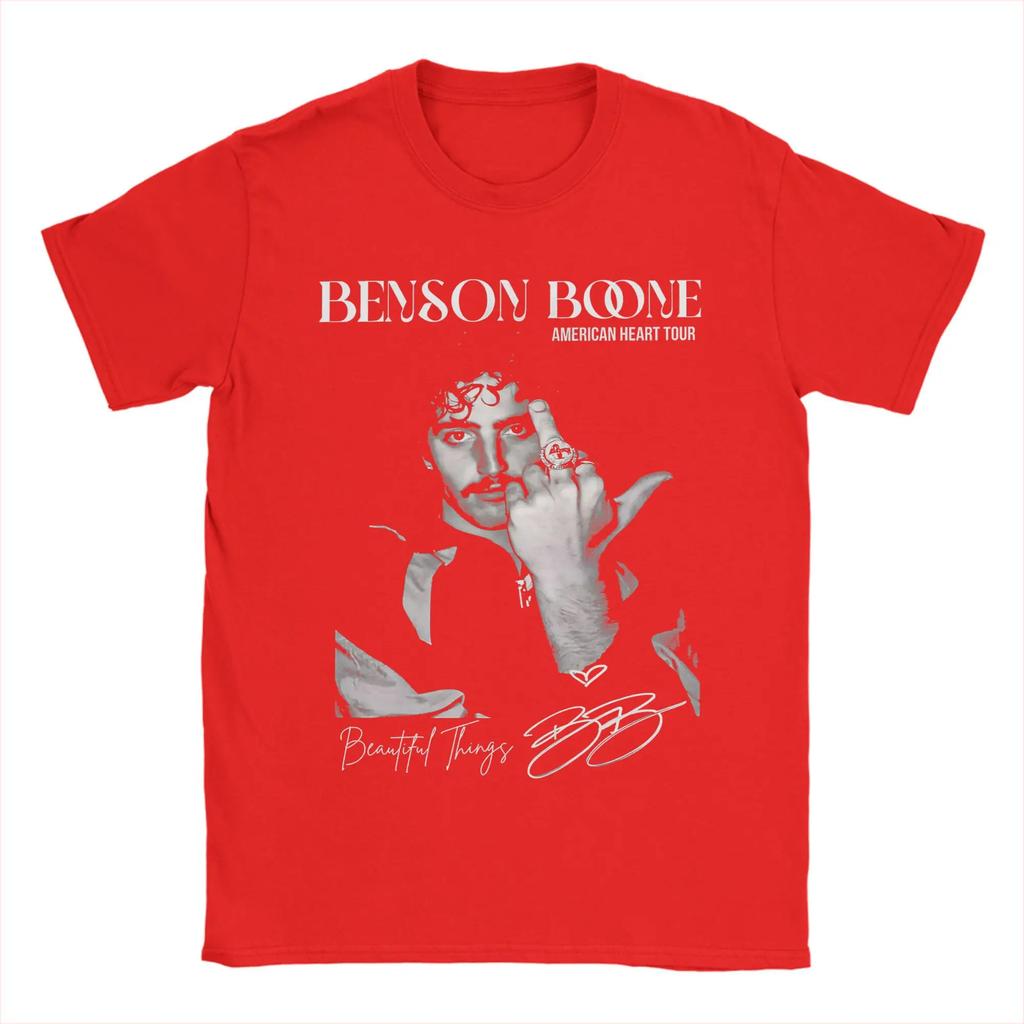 Camiseta Musical de Gira de Conciertos de Benson Boone para Hombres Mujeres Idea de Regalo Camisetas Ropa de Algodón Cantante