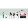 TOMYTEC Geocore64 1/64 Car Snap 11a (TV Crew with Honda City Cabriolet) ABS/PVC Painted Partially Assembled Figures & Accessories + Diecast