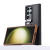For Samsung Galaxy S25 Ultra S24 S23  Matte Plain Leather Flip Up Lens Bracket Case Protection Cover Accessory