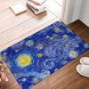 Die Sternennacht Van Gogh Fußmatte für die Haustür Innenbereich Fußmatten Rutschfester Teppich Flanellteppich für Badezimmer Schlafzimmer