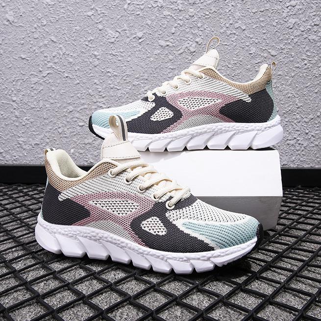 

Нова пара весняно-осінніх дихаючих кросівок для бігу Сітчасті дихаючі кросівки для жінок Flyknit Спортивні кросівки для бігу 44 чорний/рожевий