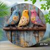 2D Flat 1pcs, Tin Sign Colorful Bird Garland Sign Vintage Aluminum Suitable for Home Wall Club Cafe Decoration 2D Flat