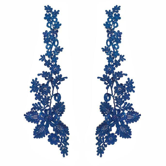 Polyester light embroidery lace symmetrical clothing lace accessories water-soluble hollow embroidery flower strip cloth sticker