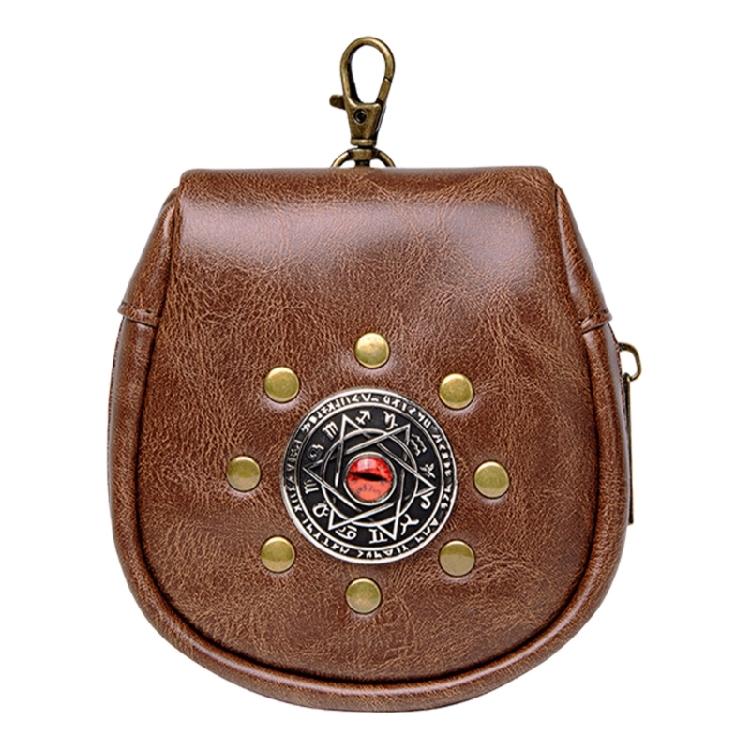 Portable Medieval Coin Bag PU Leather Belt Pouches Retro Waist Pack for Renaissance Halloween and Costume Parties