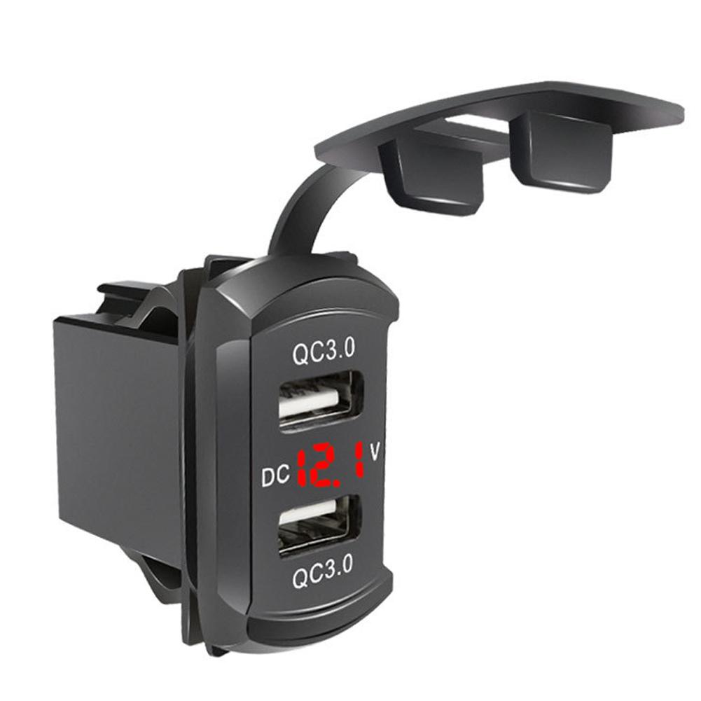 USB C Car Charger PD QC3.0 Dual USB Car Charger Socket 12V 24V Phone Charge Power Adapter for Motorcycle Boat Marine Truck ATV