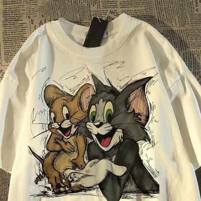 Tom and Jerry Printed T-shirt Men Women Summer Fashion Casual Short Sleeved Shirt Comfortable Male Female Clothing