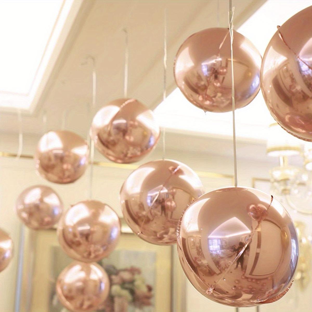 

Набор из 10 штук 10-дюймовых розово-золотистых алюминиевых фольгированных шаров, 4D сферические круглые шары, украшение для свадьбы, дня рождения, вечеринки