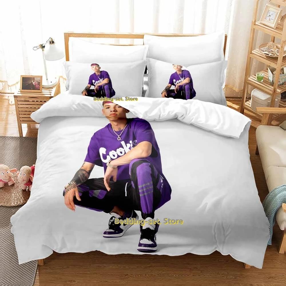 Natanael Cano Bedding Set Single Twin Full Queen King Size Bed Set Adult Kid Bedroom Duvetcover Sets Print Anime Bed Sheet Set