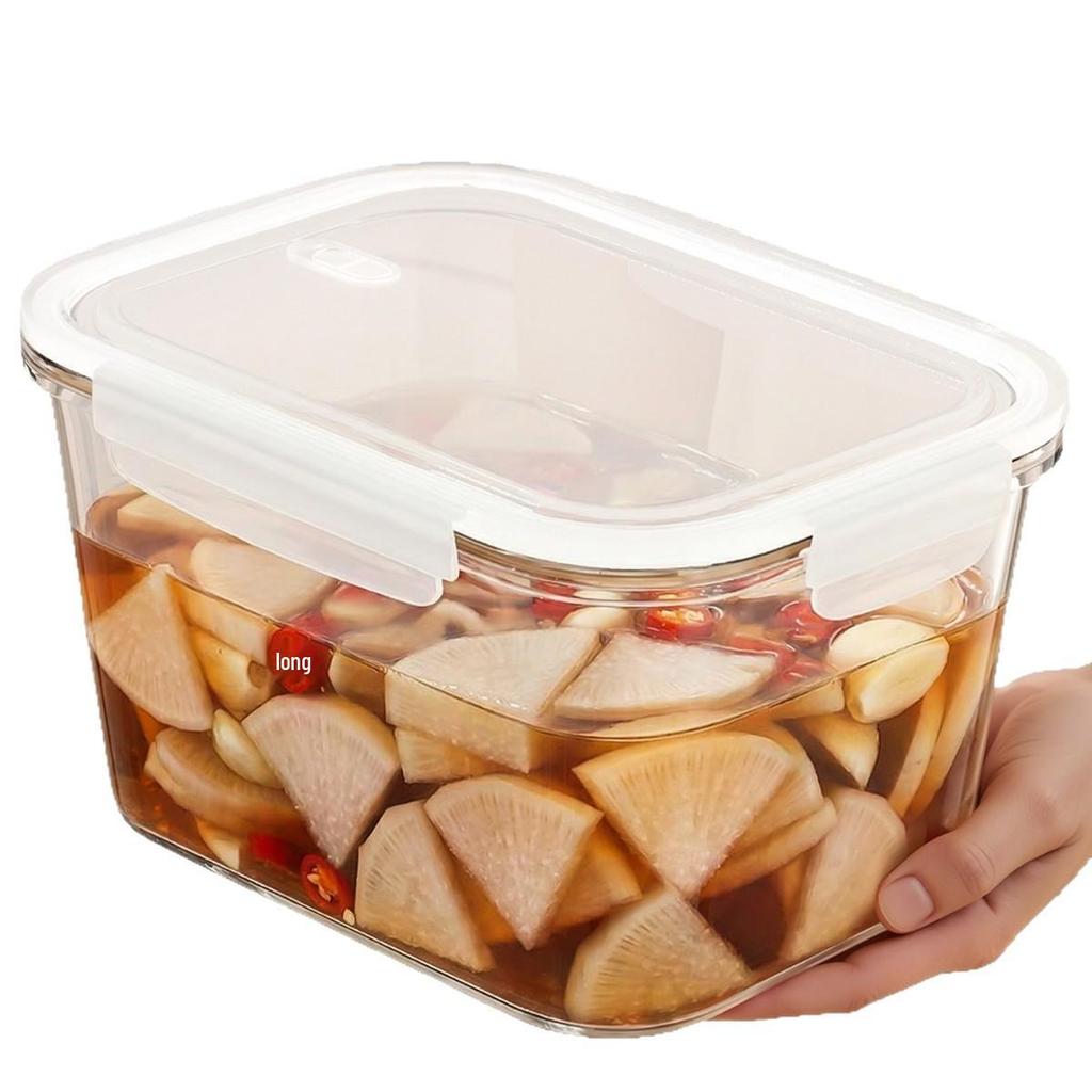 Glass Kimchi Jar with Lid - Sealed Pickled Radish Container