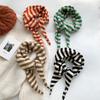 Women Autumn Winter Scarf Shawl Winter Warm Soft Knitted Striped Triangle Scarf Fashion Lady Scarves Headscarf Holiday Gifts