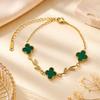 European and American Light Luxury Four-leaf Clover Zircon Bracelet Female Titanium Steel Does Not Fade Niche High-end Accessories