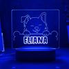 Personalized Dog Night Light Custom Name LED Lamp Cute Pet Themed Wooden Base Home Decor Souvenir Gift Gift for Dog Lover Kids