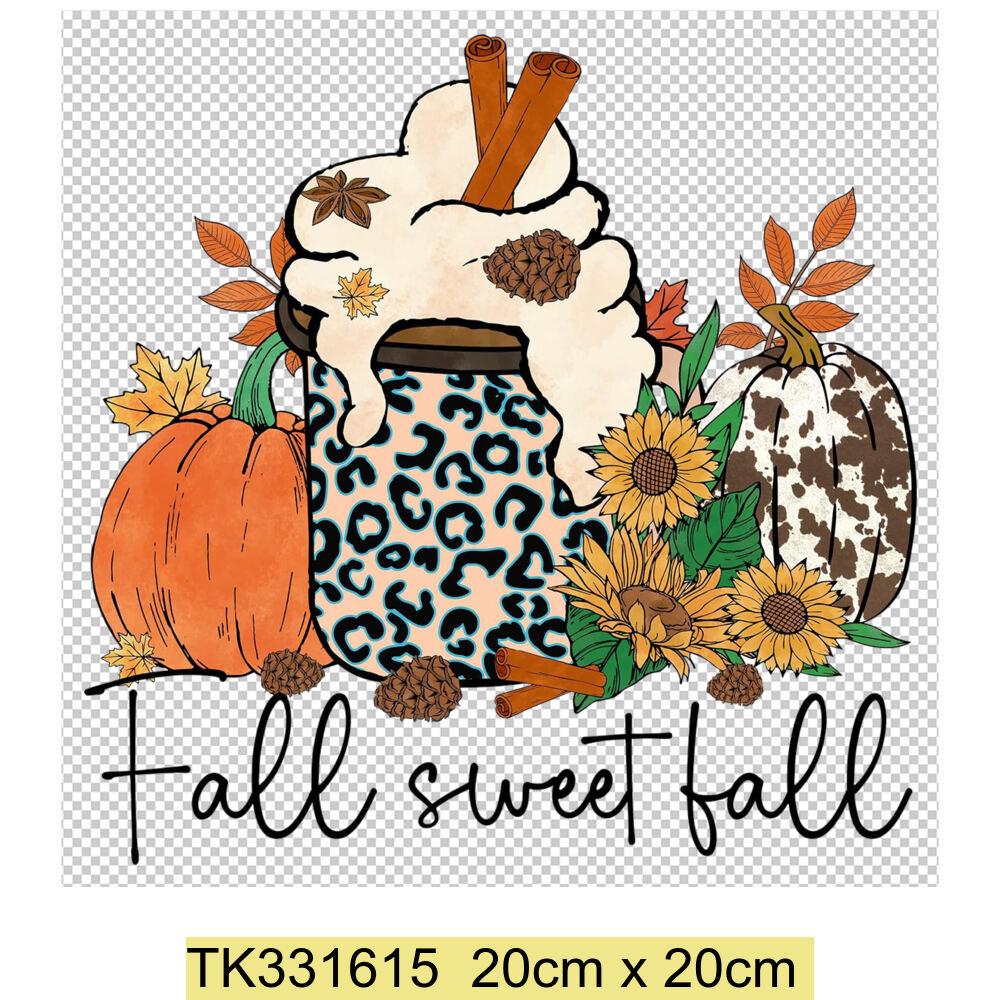 Thanksgiving Iron on Transfers Patches Hello Fall Vinyl Heat Transfers Patches Decals Autumn Design Heat Transfer Stickers