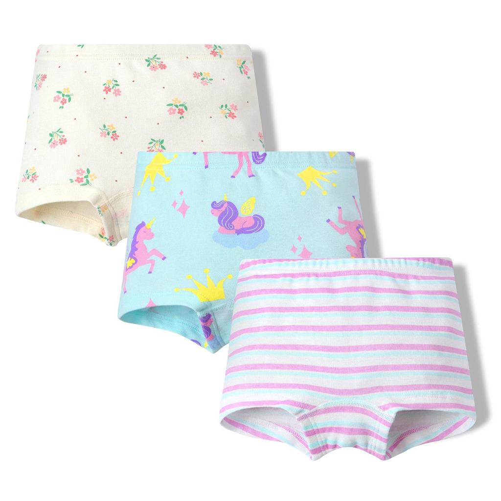 Girls' Pure Cotton Cartoon Boxer Briefs - Breathable School Shorts