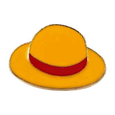 [F NODE] Straw Hat Pin Badge, Pirate King Pin, Summer, Kids, Fashionable, How To Display, How To Use, How To Wear, Badge, Butterfly Clutch, Catch,