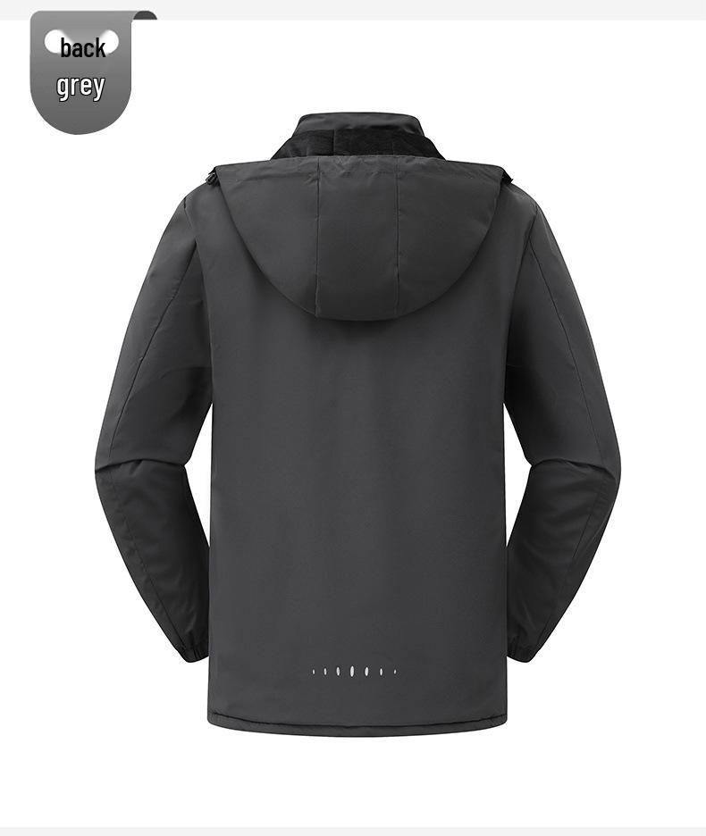 Men's Trendy Fleece-Lined Outdoor Mountaineering Jacket - Waterproof, Windproof, Plus Size Winter Coat for Couples