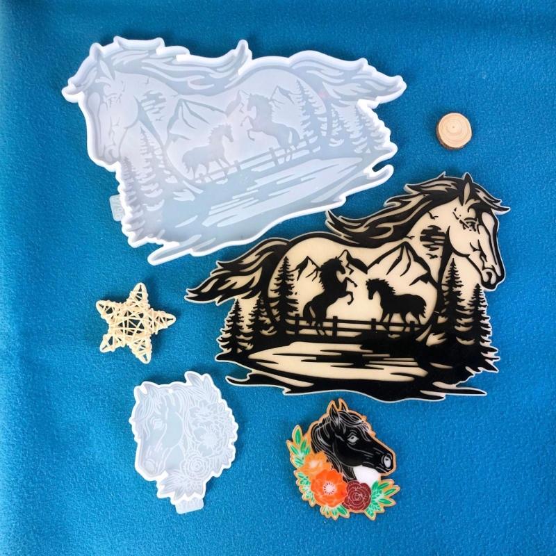 Personalized Horse Shaped Resin Wall Ornament Mold Unique Decoration Silicone Mold  Exquisite Decorative Items Moulds