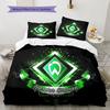 Set Copripiumino Trapuntato con Logo Werder Federa Decorazione per la Casa Regalo di Compleanno (1 * copripiumino + 2 * federa, senza nucleo)