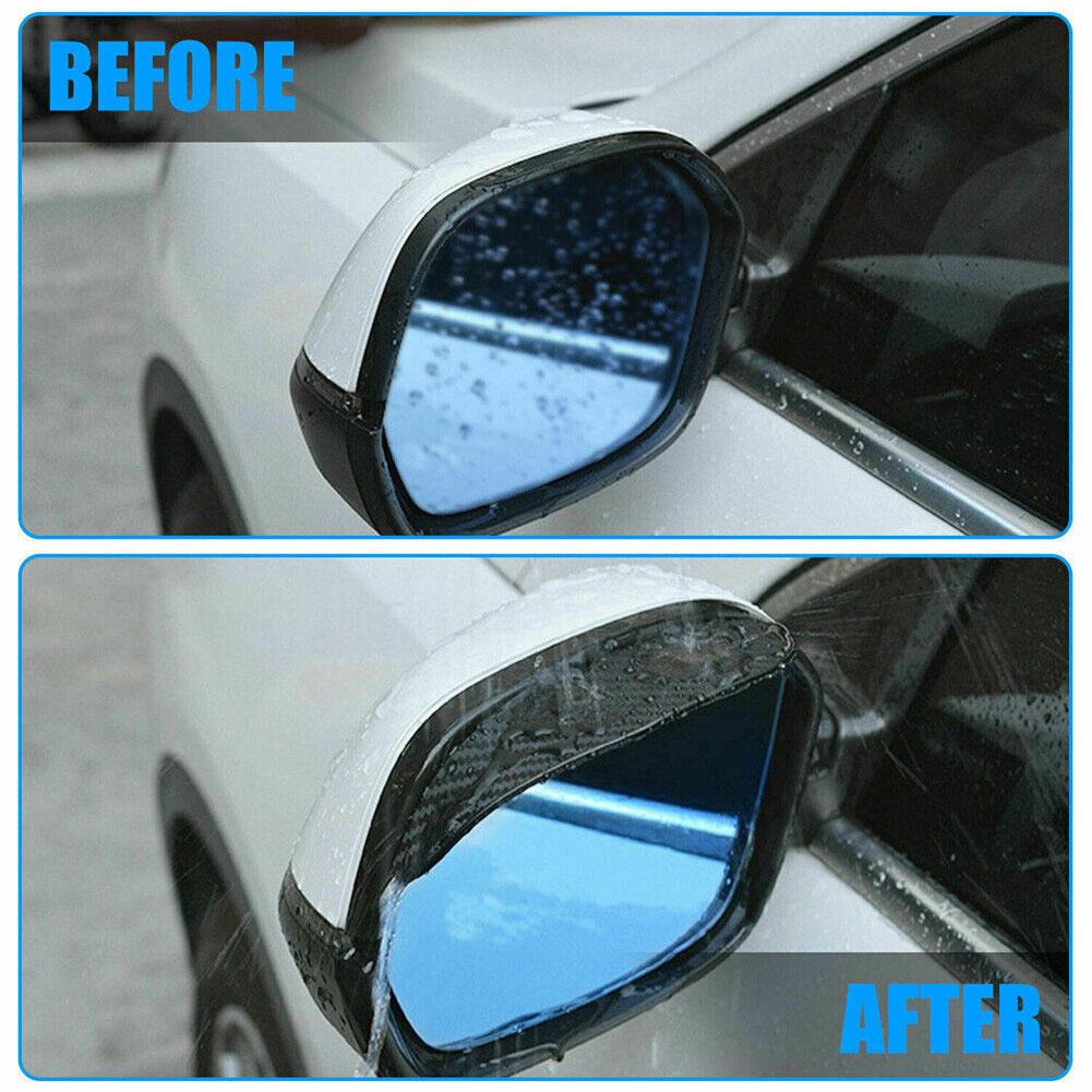 2pcs Car Side Rear View Mirror Rain Eyebrow Visor Carbon Fiber Look Sun Shade Snow Guard Weather Cover Auto Accessories