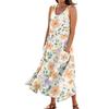 Women's Summer Casual Fashion Floral Print Sleeveless Pocket Dress