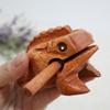 Wooden Lucky Frog Thailand Traditional Craft Croaking Musical Instrument Home Office Decor Fengshui Carved Ornament Kid Toy Gift
