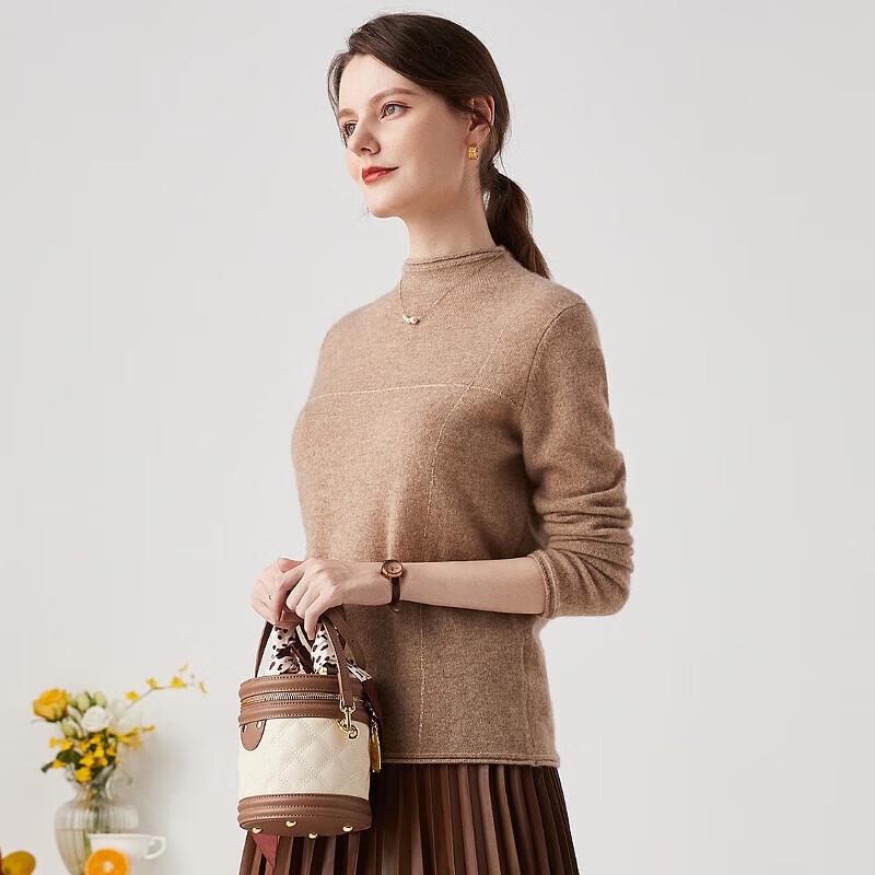 Women's Autumn/Winter Mock Neck Cashmere Sweater