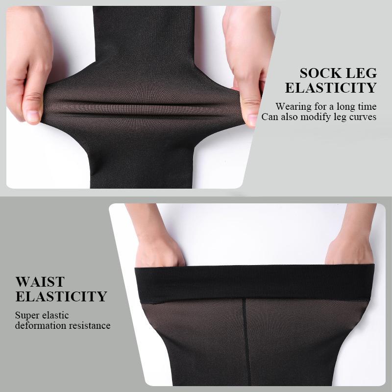 Kave Black Sexy Stockings Thermal Tights Woman Insulated Tights Legs Fake Translucent Warm Plush Elastic Tights Fit For 40-70Kg