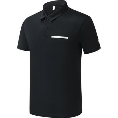 Latte Girl 3.0 Series Solid Color Logo Label Casual Short Sleeve Polo Shirt Men Polo Shirts Deep-Black A11M321116FBK