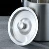 Stainless Steel Ice Bucket Portable Double-Layer Insulated Barrel with Handle Design
