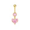 Heart-Shaped Water Drop Navel Ring - Trendy European & American Style