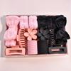 16pcs Set Spa Washing Fluffy Wristband Bow Headbands Flower Hair Claw Women's Hair Accessories