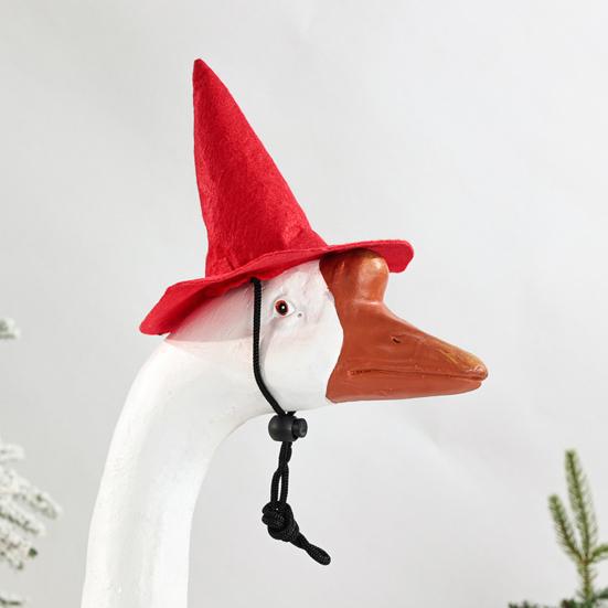 Christmas Porch Goose Outfits Red Skirt with Hat Outdoor Goose Xmas Costume Accessory for 17 Inch or 23 Inch Goose Statue