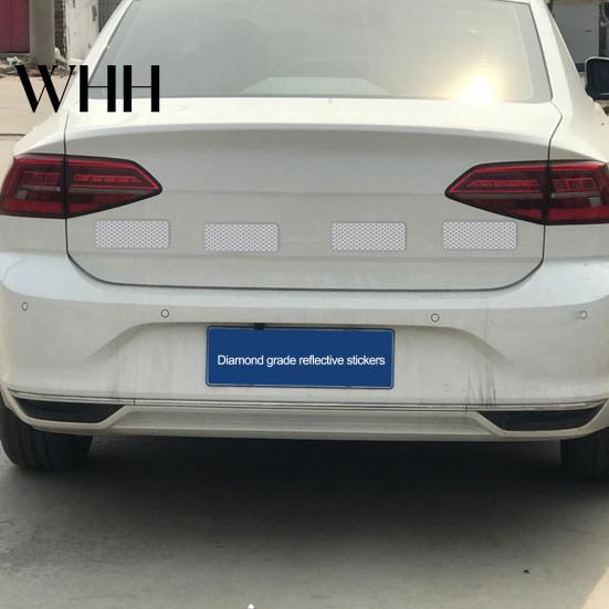 Reflective Vehicle Decals 14Pcs 3x8cm Warning Strip Tape Car Bumper Stickers Strips Secure Reflector Styling Accessories Nighttime Safety