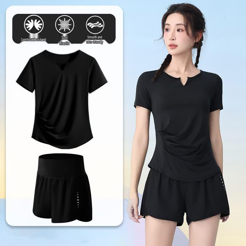 Women s Quick-Dry Short Sleeve Running & Training Set M