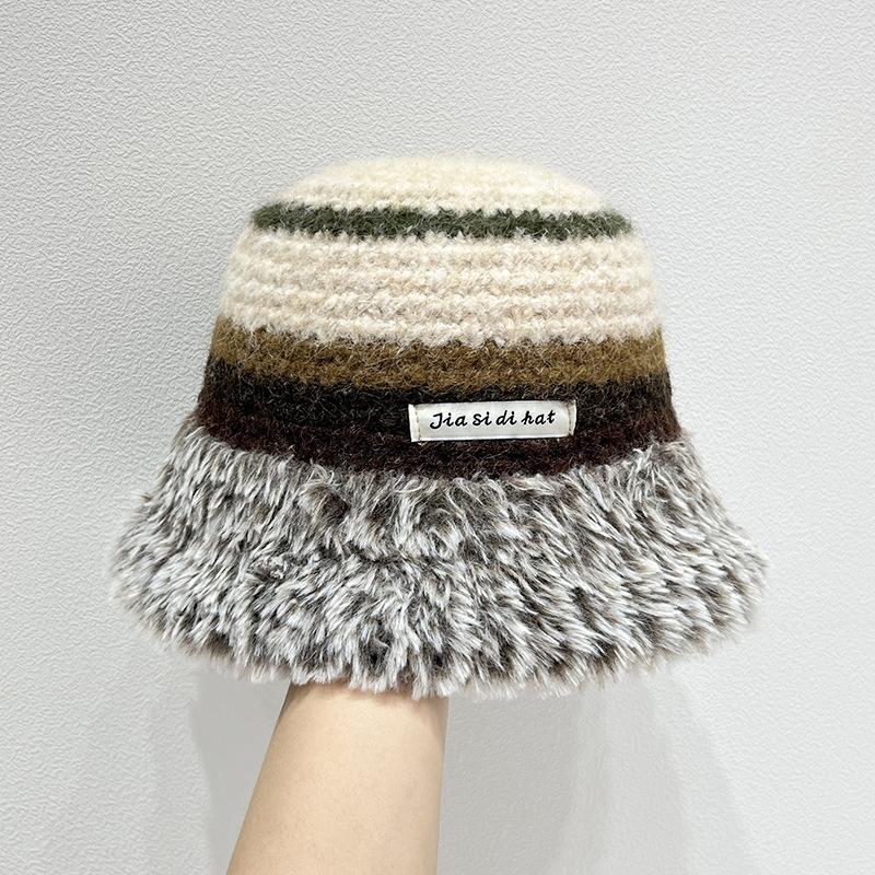 

Зимняя женская плюшевая шляпа-рыбак, зимняя теплая утолщенная шапка с защитой ушей one size