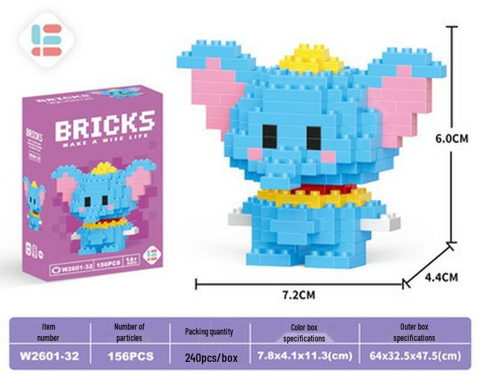 Cartoon Figurine Compatible Lego Bricks: Educational Micro Bricks Assemble Toy for Children