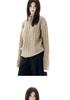Unisex Loose-Fit Faux Two-Piece V-Neck Cable Knit Sweater - Men's Casual Long Sleeve Pullover
