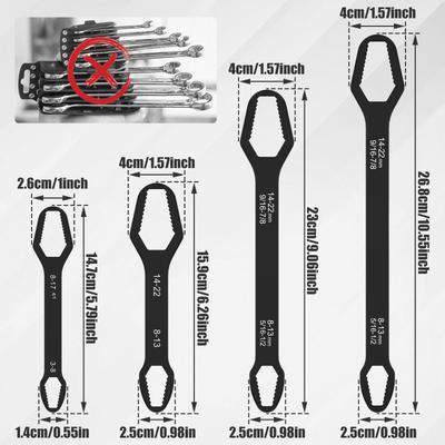 4/8 Stück Multifunktionaler Doppelkopf-Torxschlüssel 5/16''-7/8'' und 1/8''-11/16'' Selbstspannender Schraubenschlüssel Werkstattreparatur Handwerkzeuge