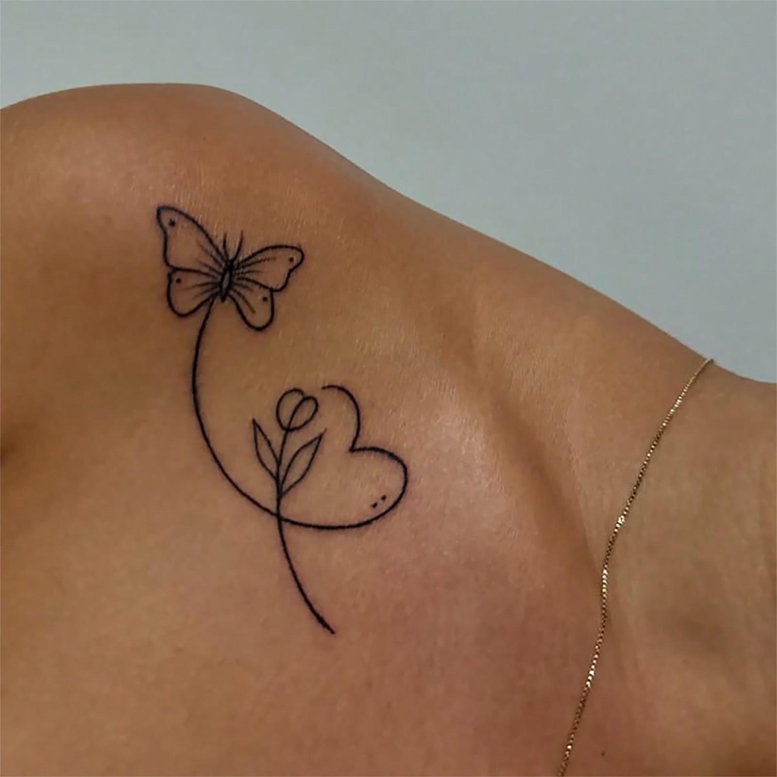 Glow Makeup Unisex Herbal Butterfly Tattoo Sticker Semi-Permanent Juice Small Fresh Ins Tattoo Sticker Waterproof And Long-Lasting Non-Reflective