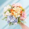 2/5PCS Artificial Rose Flowers Wedding Home Room Decor Bridal Bouquets Garden Fake Silk Dahlia Hydrangeas Vases Outdoor Art Wall