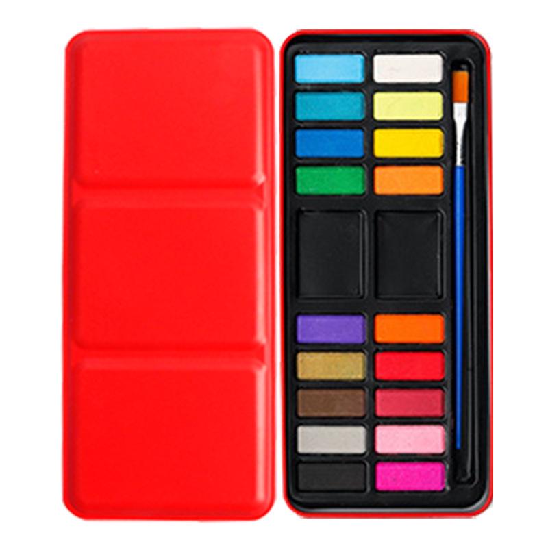 Solid Watercolor Paint Set: 12, 18, or 24 Colors Hand-Painted Gouache Pan Pigments