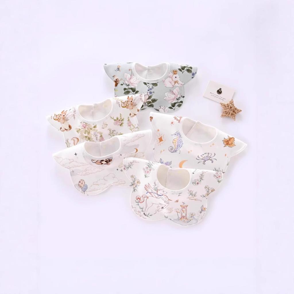 Customized Baby Double-Layer Combed Cotton Bib Saliva Towel Waterproof Spitting Up Bib Newborn Snood Swand Swivel Eating Pocket