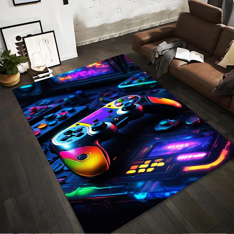 

Colorful Game Controller Neon Carpet for Gamers, Retro Gaming Style Decor Suitable for use as an anti-slip for living room bedroom sofas 40x60cm( 15x23in )