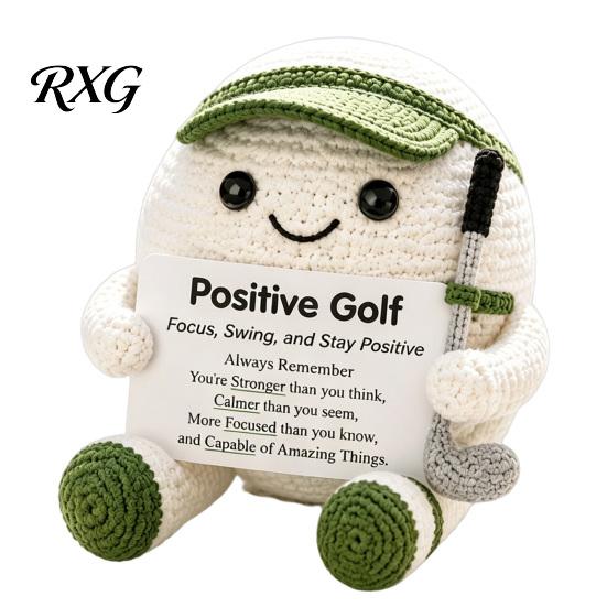 Pocket Sized Inspirational Gift for Athletes Knitted Positive Sports Ball Plush, Emotional Support Doll with Personalized Keepsake Softball
