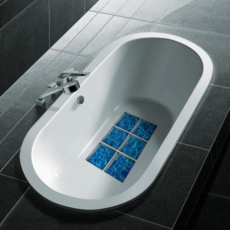 13x13cm 6ks 3D protiskluzová vodotěsná PVC nálepka na vanu Dekor Obtisky Nálepka do koupelny s různými možnostmi výběru w