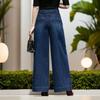 Spring Summer Thin High Waist Jeans Women Casual Loose Wide Leg Pants Slim Straight Trousers Stretchy Comfortable