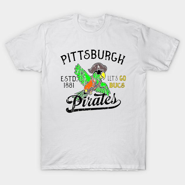 

Men Black Print T-shirt Pittsburgh Pirates (Grunge) No-Cut Transfer Paper Print Cotton Tshirt L білий
