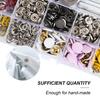 Snap Button Kit Colorful Brass Prong Press Stud Snap Fasteners with Installation Tool Set