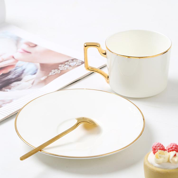Bone China Gold Handle Coffee Cup Ceramic Afternoon Tea Garden Cup And Saucer Coffee Set