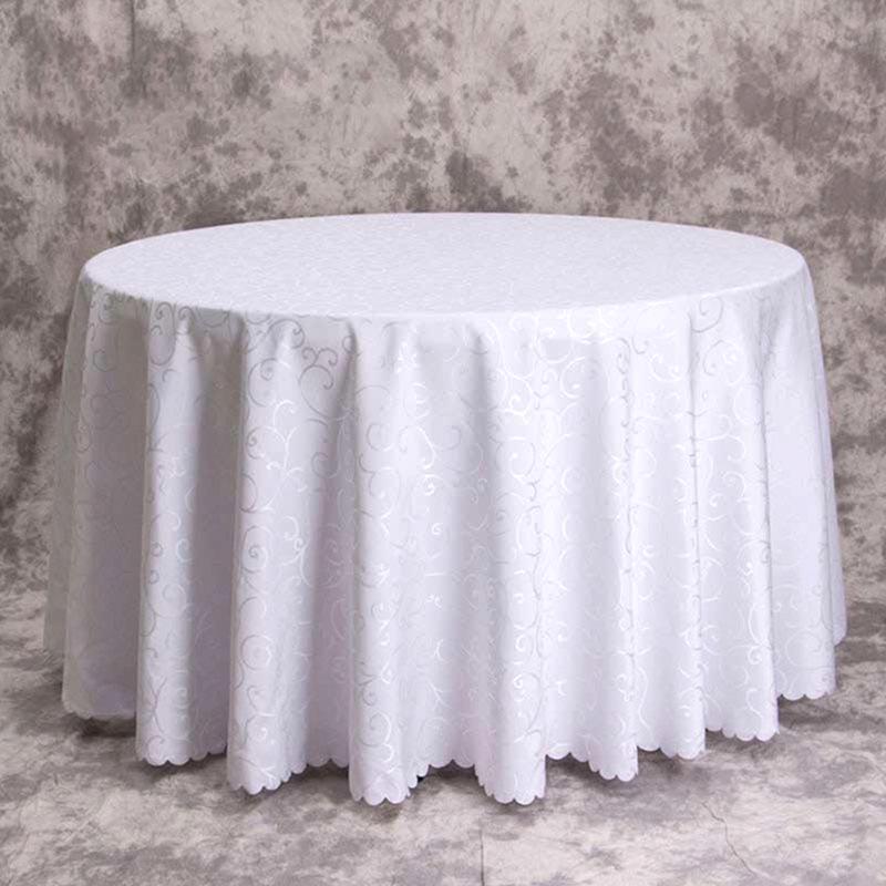 Verdickter runder Tischdeckenrock mit Jacquard-Blumenmuster für Hochzeiten und Bankette